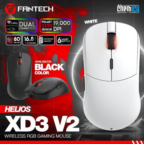 Jual Fantech Helios XD3 V2 RGB Dual Mode Wireless Gaming Mouse Hitam