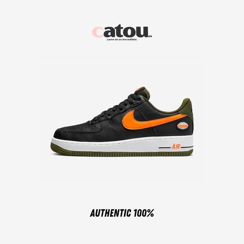 nike air force ones orange and black