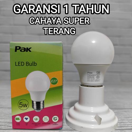 Jual PAK LAMPU LED BULB 5W 5 WATT GARANSI 1 TAHUN SNI BAGUS DAN TERANG ...