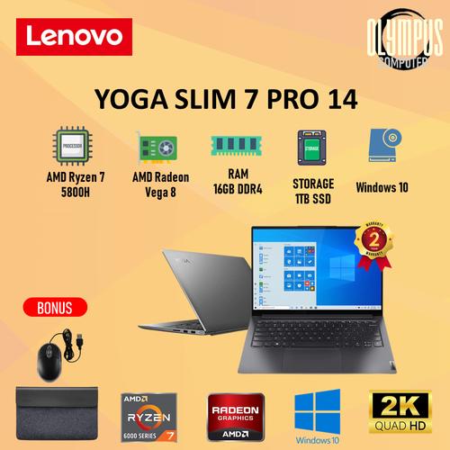 Promo Laptop Lenovo Yoga Slim Pro 14 Ryzen 5800H 16GB 1TBSSD