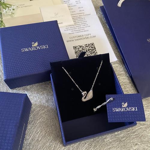 Jual Swan crystal pendant necklace 