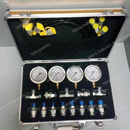 Jual Hydraulic Pressure Gauge Set 4 Mata 10Mpa 25Mpa 40Mpa 60Mpa Alat