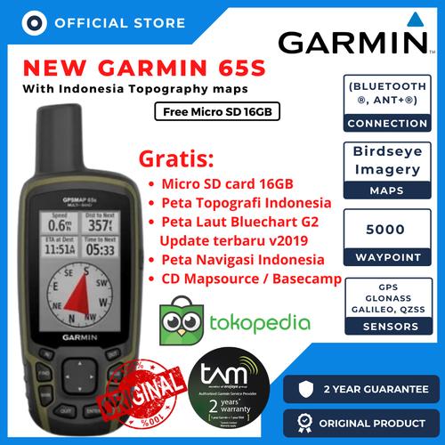 Jual Garmin 65s GPS Map Multi Band GPS Handheld with Sensors (Original