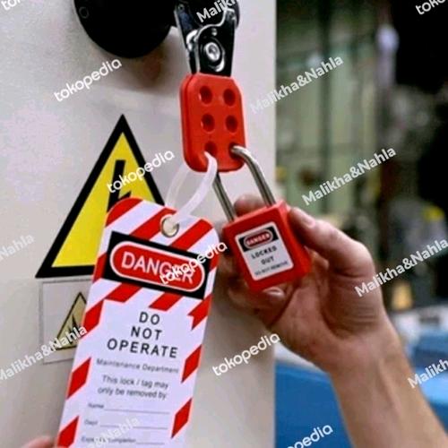 Jual Lockout TAGOUT KIT with Hasps, Loto Tags, Red Safety Padlocks