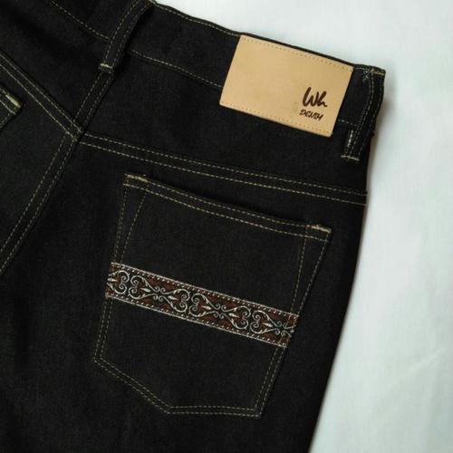 Celana jeans/ denim indigo dyed black 