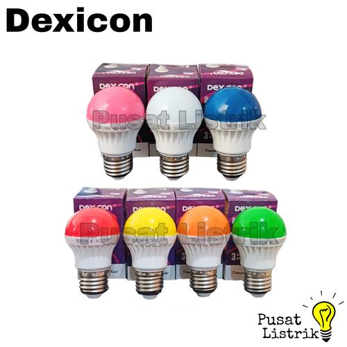 Jual Lampu LED 3watt Warna Warni Dexicon Bohlam PingPong Warna e27