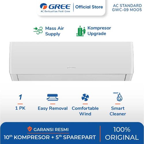 Gambar GREE AC STANDARD - AC 1 PK - GWC-09MOO5 - PUTIH (Unit Indoor & Outdoor dari GREE OFFICIAL Jakarta Utara Tokopedia