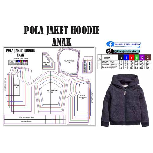 Jual Pola Jahit Jaket Hoodie Anak - Kab 