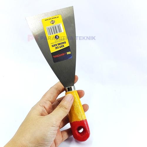 Jual Scraper stainless gagang kayu / kape cat / kapi gagang kayu 3 inch ...