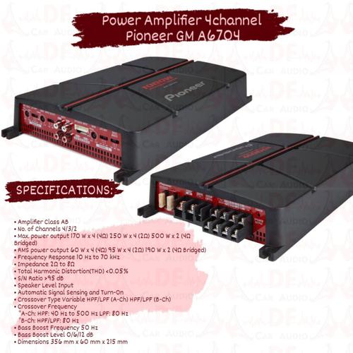 4 channel PIONEER GM A6704 
