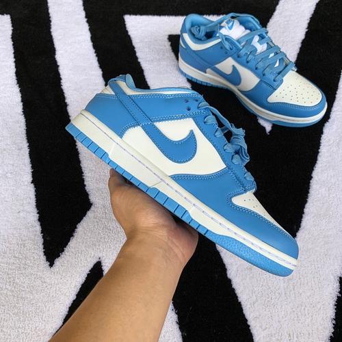 dunks white and blue
