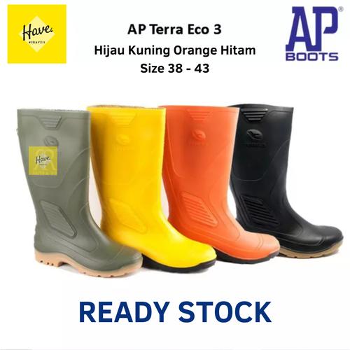 Gambar SEPATU BOOTS PRIA KARET PANJANG TERRA ECO 3 AP BOOTS - Hitam, 38 dari HAVE SHP Jakarta Utara Tokopedia