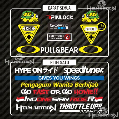 Jual Value Set Paket Stiker Helm Shoei 