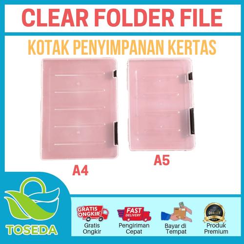 Jual Kotak Penyimpanan Folder Map File Kertas A4 A5 Plastik Transparan ...
