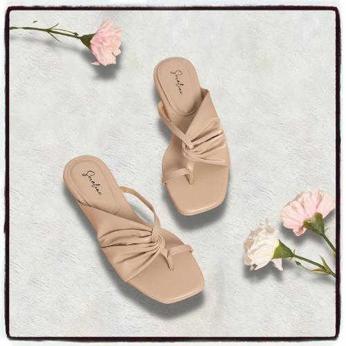 nude sandals flat