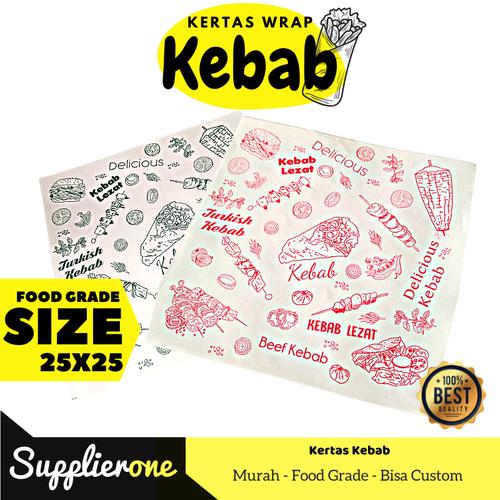 Jual Kertas Kebab / Kemasan Kebab / Kertas Wrapping Kebab ISI 50