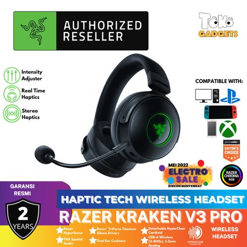 Promo Razer Kraken V3 Pro - Wireless Gaming Headset with Haptic Technology  - Jakarta Barat - Gadgets Pro | Tokopedia