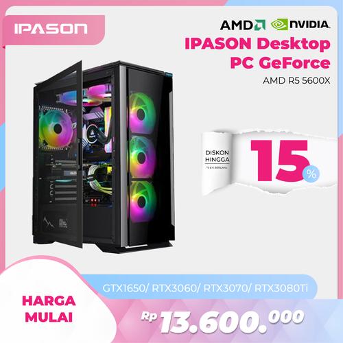 Gambar IPASON Desktop PC Geforce 1650/3060/3070/3080Ti AMD R5 5600X - GTX 1650 dari iPason Technology Indonesia Jakarta Barat Tokopedia