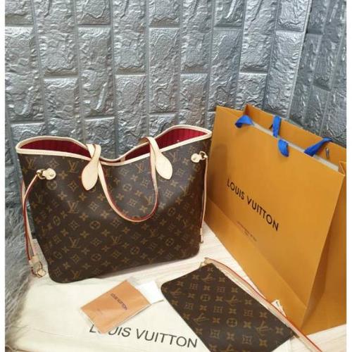 Jual LV Neverfull Premium AAA Authentic Quality Size 33cm Free Paperbag