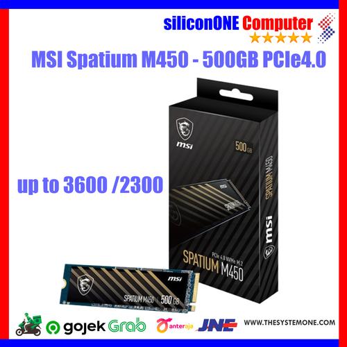 Gambar MSI SSD SPATIUM M450 500GB NVME speed 3600/2300 - 5 TAHUN GEN4 PCIE4 dari silicon ONE Computer Kota Bandung Tokopedia