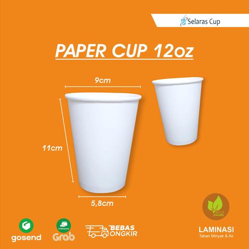 Jual hot paper cup 12 oz polos gelas kopi kertas coffee cup paper hot ...