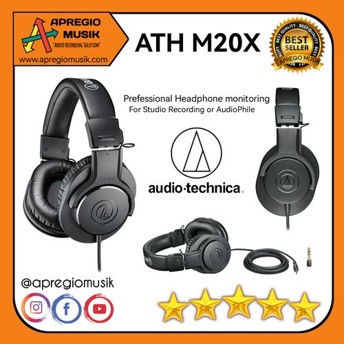 Jual Headphone Flat Monitoring Audio technica ATH M20X - Kota Surabaya -  Apregio Pojok | Tokopedia