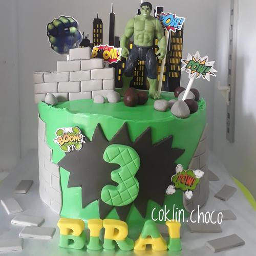 Jual KUE ULANG TAHUN HULK/ CAKE BIRTHDAY AVENGERS HULK / KUE ULTAH HULK