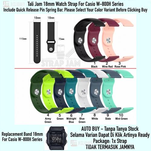 Jual TNO Strap Casio W-800H W800H Tali Jam Tangan 18mm Rubber - Main Image