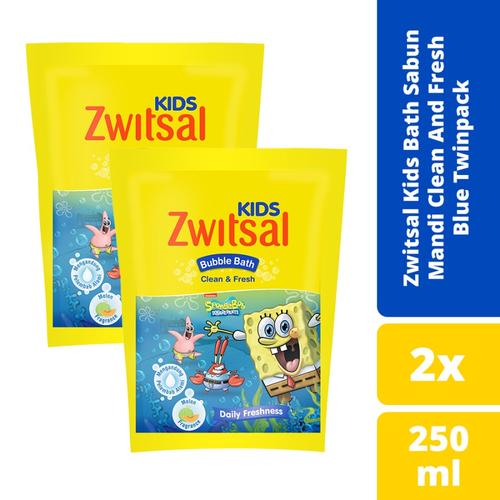 Promo Zwitsal Kids Bubble Bath Blue Clean & Fresh 250ml Isi 2