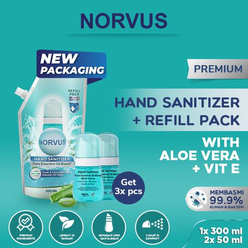 Gambar NORVUS - Bundling 2x Hand Sanitizer 50ml & Hand Sanitizer Refill 300ml dari Norvus Indonesia Jakarta Barat Tokopedia