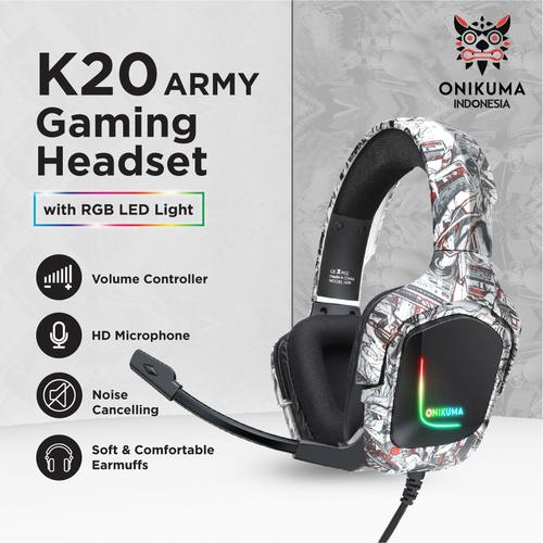 HEADSET GAMING ONIKUMA K20 RGB LIGHT 
