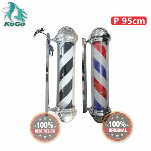 Jual LAMPU BARBER POLE 95CM AKRILIK / LED BARBERPOLE KLASIK BARBERSHOP