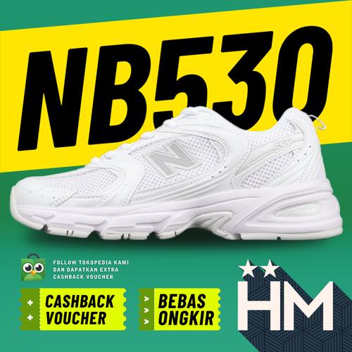 Jual New Balance 530 All White (36-45 