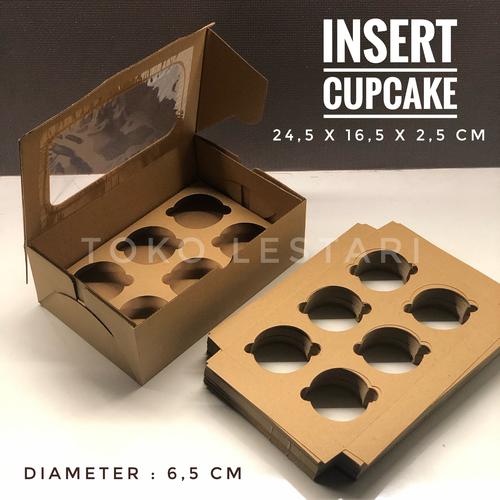 Jual Insert Cupcake / Muffin Box Kraft Lubang 6 Kota Surabaya