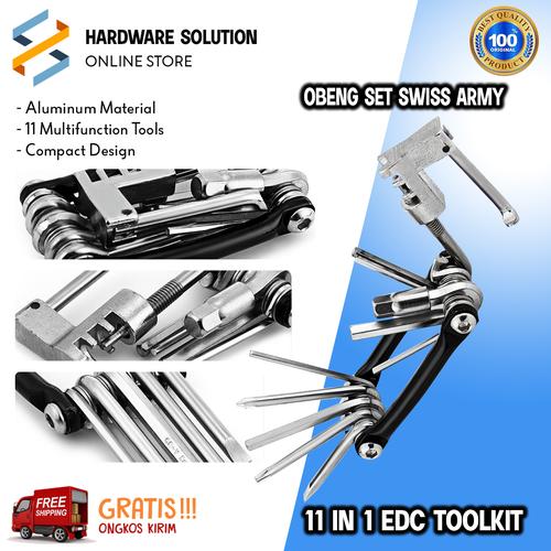 Jual Obeng Set Swiss Army Multifungsi 11 in 1 EDC Toolkit Reparasi ...