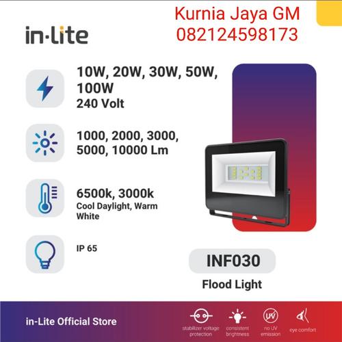 Jual Inlite Flood Light INF030 IP65 Lampu Sorot LED Inlite Outdoor ...