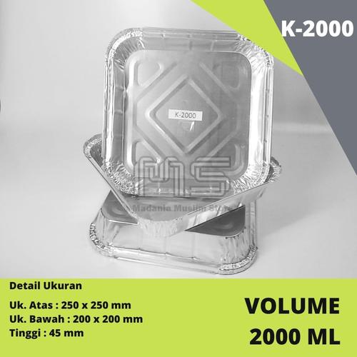 Jual Tray Loyang Alumunium Foil K2000 ukuran 25x25 cm tipe 2000 Kotak Besar Cup Saja K2000