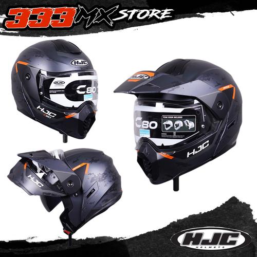 Jual HELM HJC C80 BULT BLACK ORANGE HELM MODULAR TOUR HJC C80 BULT