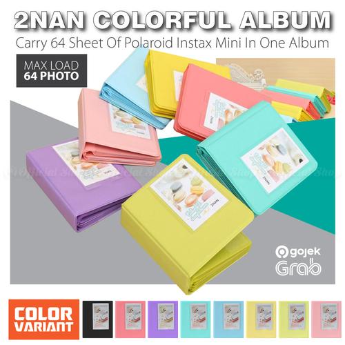 Gambar Album 2Nan Colorful 64 Foto for Fujifilm Instax Mini 40 11 9 8 Size 2R - BLACK dari G-Rex Jakarta Barat Tokopedia