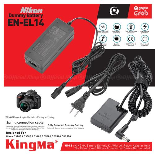 Gambar KingMa Dummy Battery Kit EN-EL14 Indoor with AC Power Supply Adapter dari G-Rex Jakarta Barat Tokopedia
