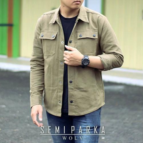 Jual jaket canvas cream cowok jaket 