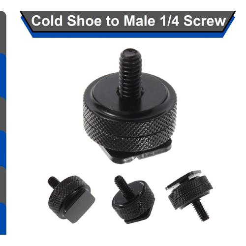 Jual COLD SHOE To 1/4 SCREW Adapter, Dudukan Flash Camera Mount Lubang