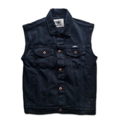black denim vest