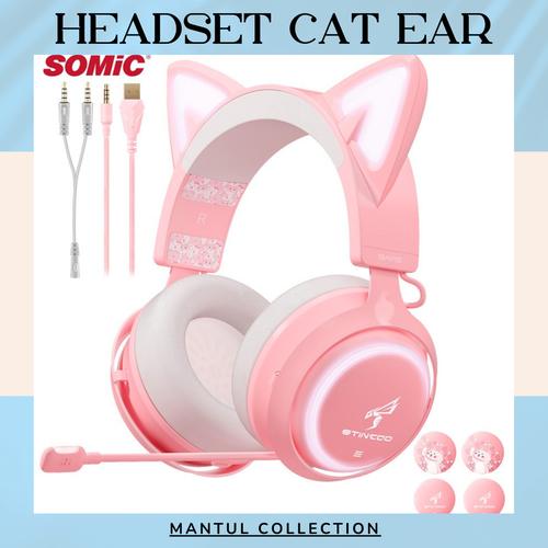 Promo Headset Cat ear SOMIC G951s Headphone Gaming Kucing Pink - GS510 -  Kab. Tangerang - MantuL Collection | Tokopedia