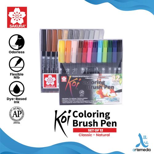 Promo Brush Pen Sakura Koi Coloring Brush Pen Set 12 Pena Kuas Warna - NATURAL - Kota Bandung ...