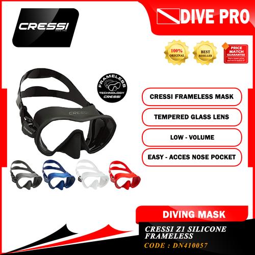 Jual MASK CRESSI Z1 SILICONE FRAMELESS DIVING MASK CRESSI Titanium