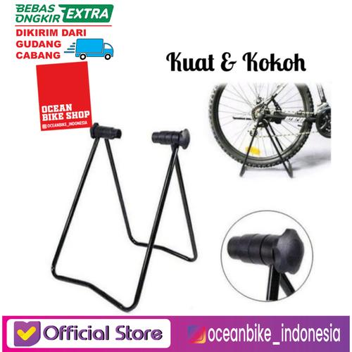 Gambar Paddock Sepeda Standart Universal Segitiga dari Ocean Bike Official Tokopedia