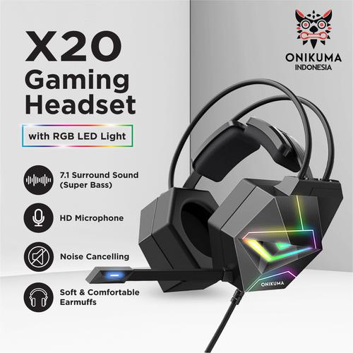 Promo HEADSET GAMING ONIKUMA X20 7.1 