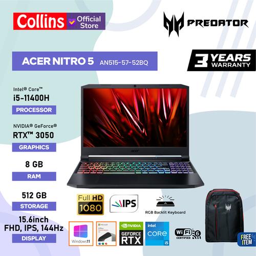 Gambar ACER NITRO AN515-57 - i5-11400H 8GB 512GB RTX3050 4GB 15.6"FHD W10 OHS dari Collins Official Jakarta Pusat Tokopedia