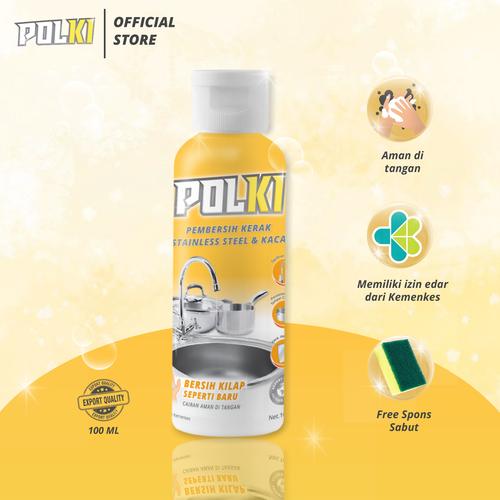 Gambar POLKI PEMBERSIH KERAK KACA PANCI WASTAFEL STAINLESS STEEL 100ml dari POLKI INDONESIA Kota Surabaya Tokopedia